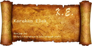 Kerekes Elek névjegykártya